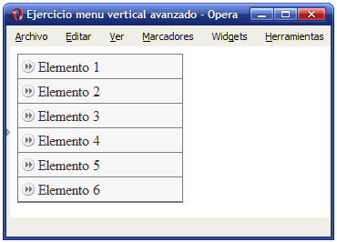 Menú vertical con imagen de fondo